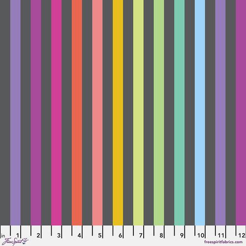 Tula Pink True Colours Graywork Disco Stripe - Carbon