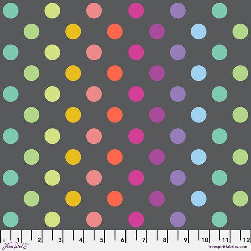 Tula Pink True Colours Graywork Disco Pom Pom -Carbon