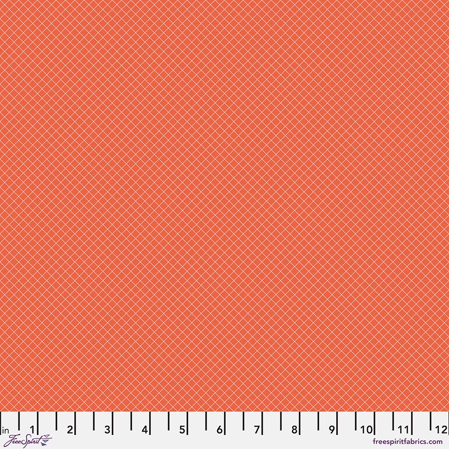 Tula Pink True Colours On the Grid - Salmon