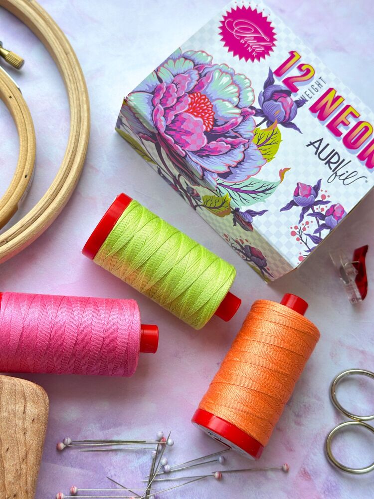 Tula Pink x Aurifil "Untamed Neon" Thread Collection