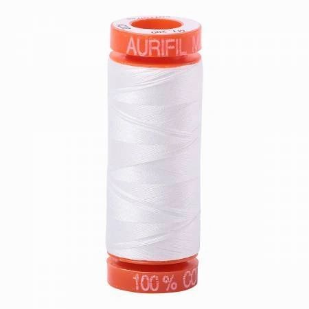 Aurifil 50wt Cotton Thread 220 yard Spool - White