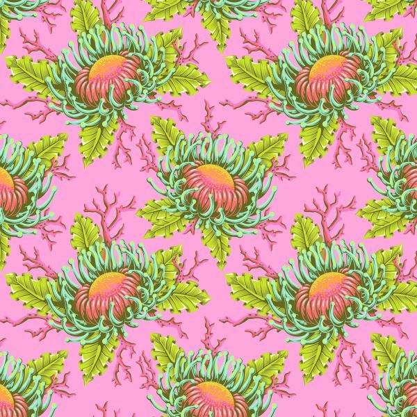 Tula Pink Floral Reef Friends & Anemones - Coral Line