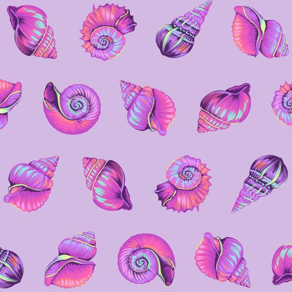 Tula Pink Floral Reef Lil Shelly - Ultraviolet
