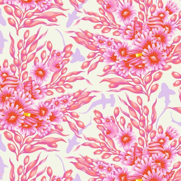 Tula Pink Floral Reef Shadow Sharks - Delphine