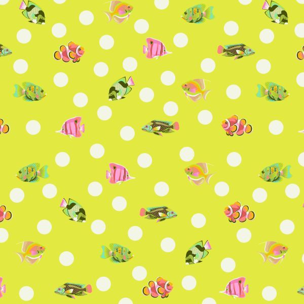 Tula Pink Floral Reef School Crossing - Seagrass