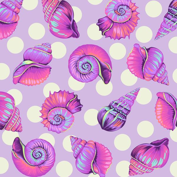 Tula Pink Floral Reef Big Shelly 108" Extra Wide Backing - Ultraviolet