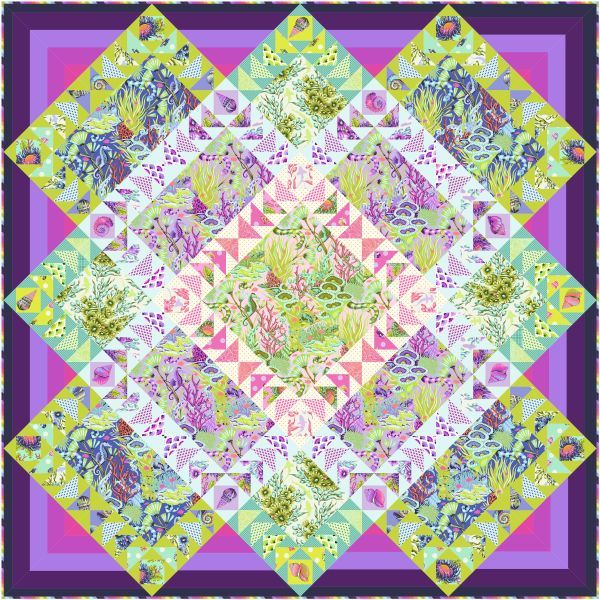 Tula Pink Floral Reef Coastal Currents Quilt Kit