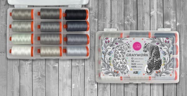 Tula Pink x Aurifil Graywork Collection
