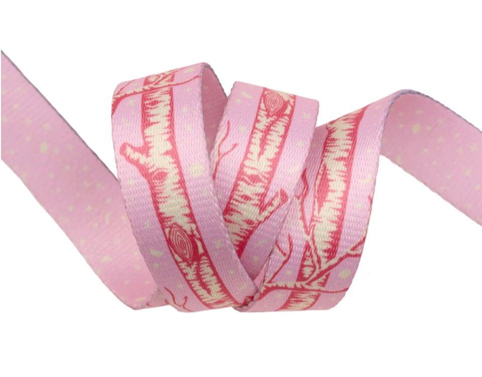 Renaissance Ribbon Tula Full Moon Forest II - Little Tree Honey Webbing 1" Width