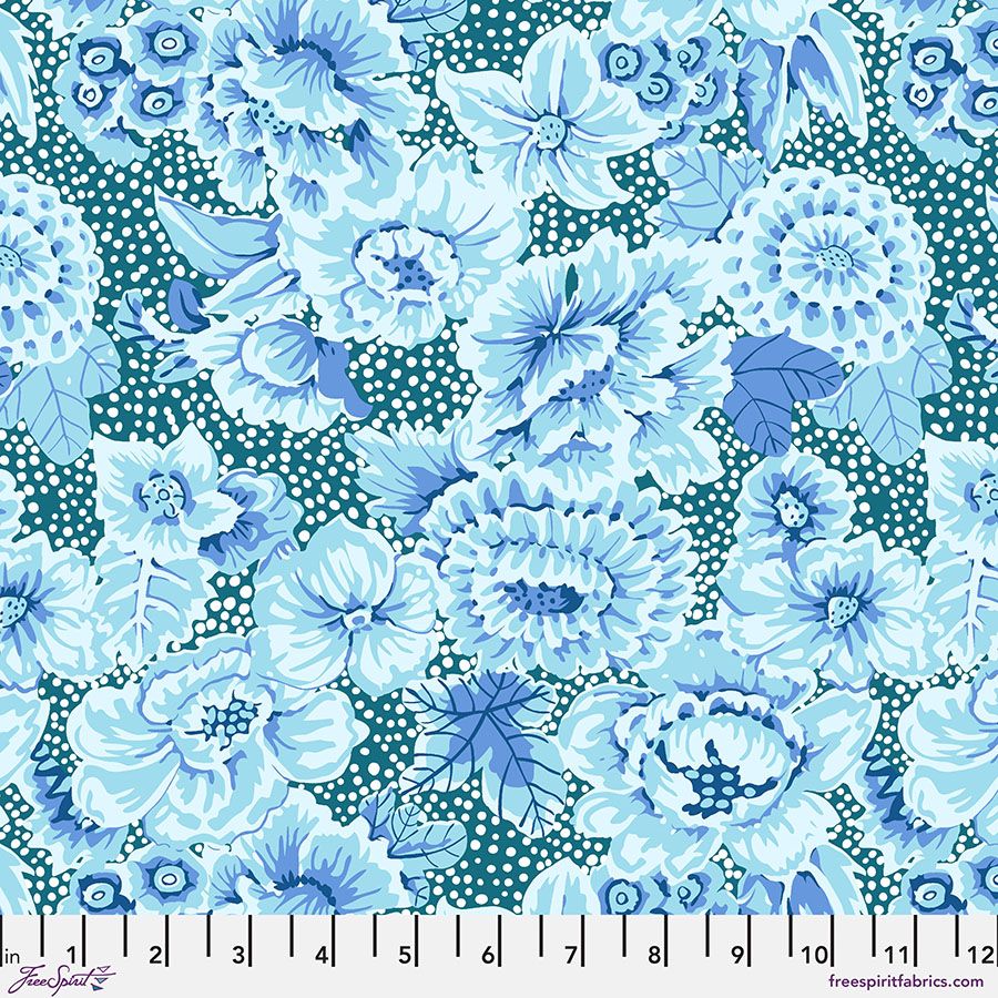 Kaffe Fassett Floral With Dots - Blue