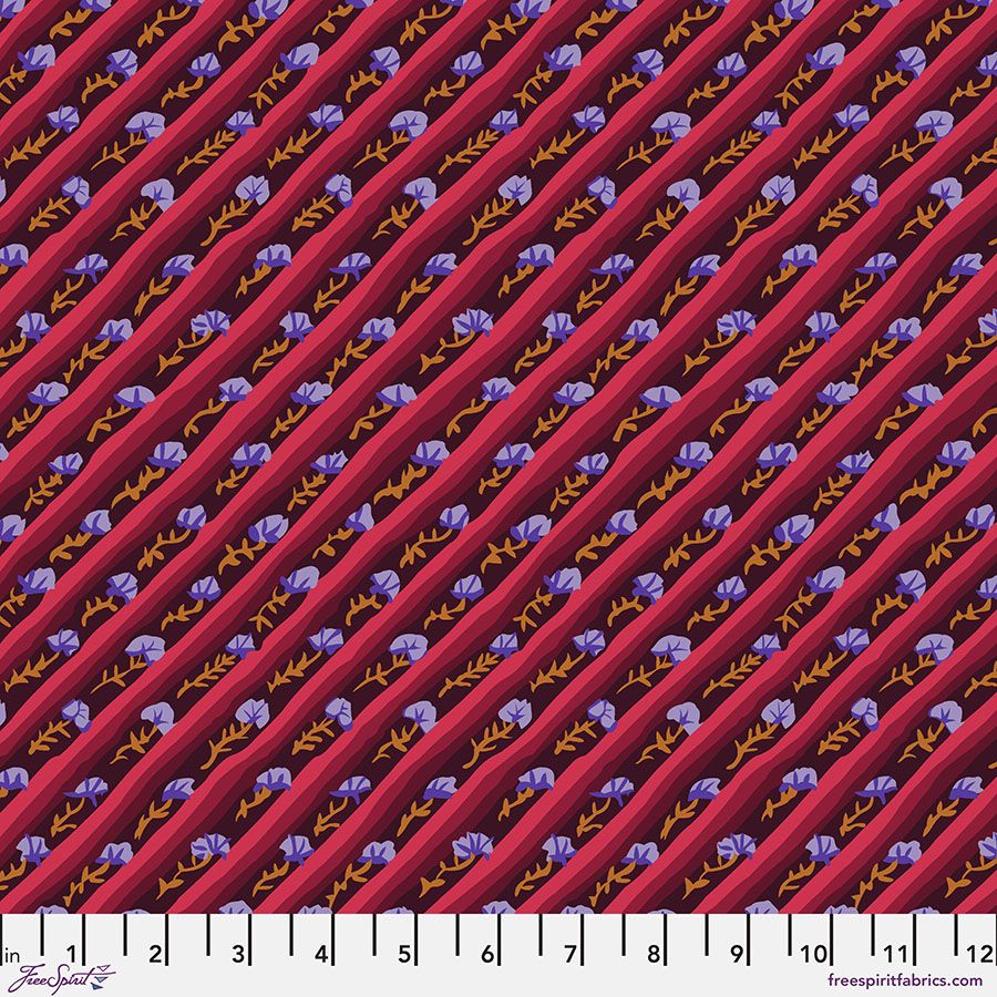 Kaffe Fassett Diagonal Poppy - Aubergine