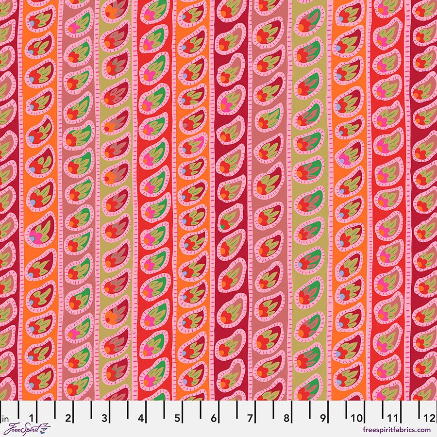 Kaffe Fassett Paisley Stripe - Red