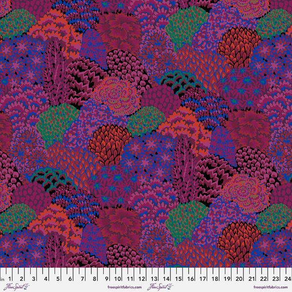 Kaffe Fassett Large Oriental Trees - Maroon