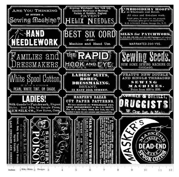 J Wrecker Frisch Scary Scraps Scary Sew Labels - Black - PRE ORDER