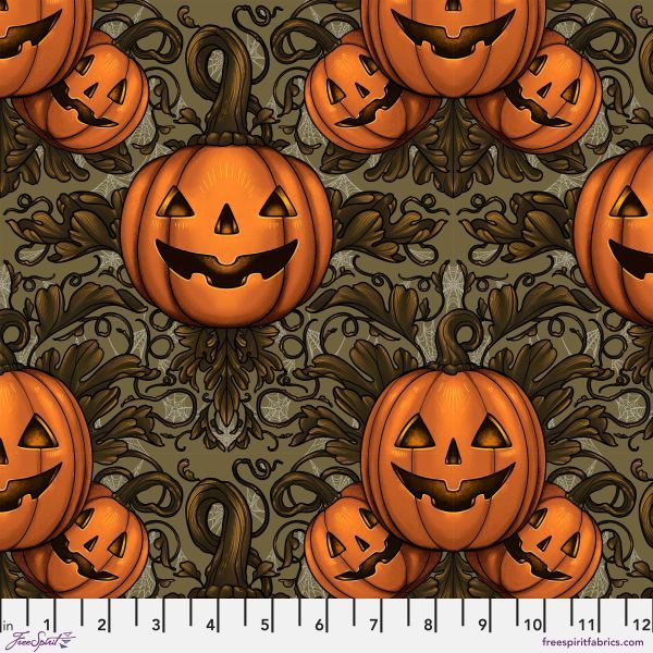 Club Hauer Mystic Moonlight Pumpkin Damask - Olive