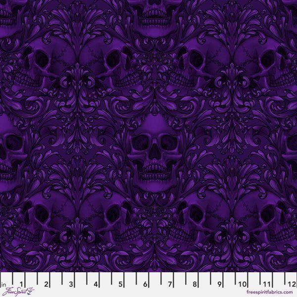 Club Hauer Mystic Moonlight Skull Damask - Purple