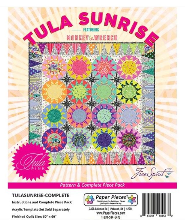 PRE ORDER Tula Pink Sunrise - EPP Quilt Pattern & Paper Pieces