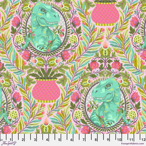 Tula Pink Roar Tree Rex - Blush