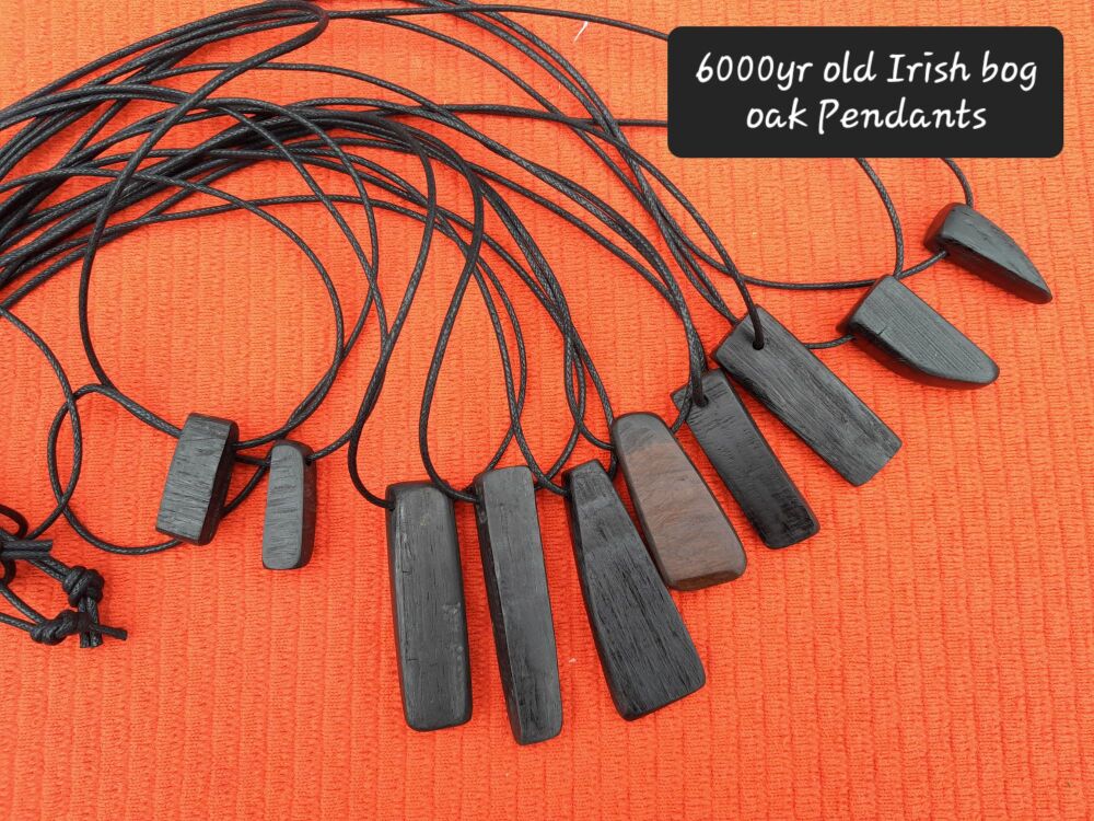 Handcrafted Irish Bog Oak Pendant (6000-YEAR OLD-Ancient Oak forest timber)