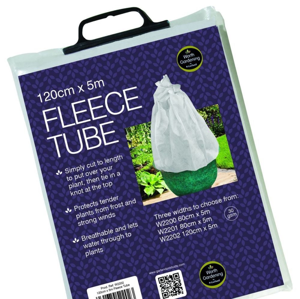 Garland Fleece Tube Plant Frost Protection Fabric Cover 120cm W x 5m L