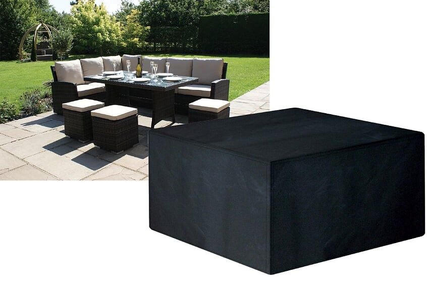 Garland Rattan Large Square Casual Dining Set Cover Black W1641