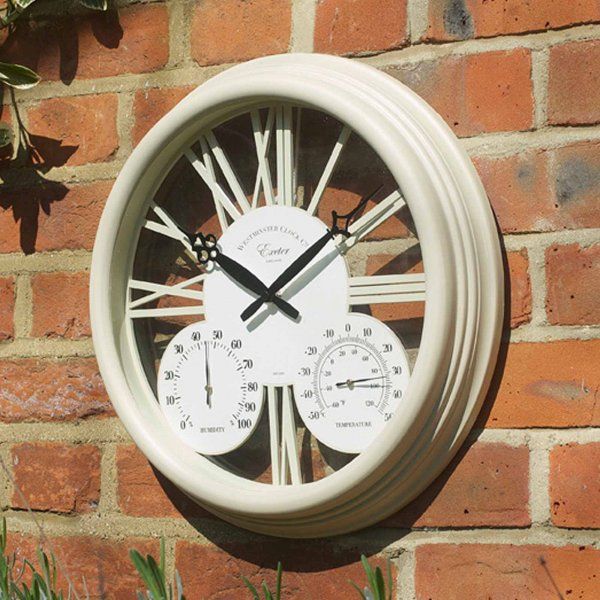 Smart Garden Exeter Cream Garden Wall Clock & Thermometer
