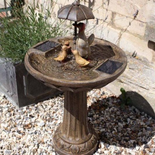 Smart Solar Duck Family Fountain Water Feature