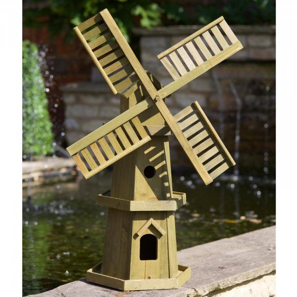 Smart Garden Giant Wooden Garden Windmill Ornament - 55cm High