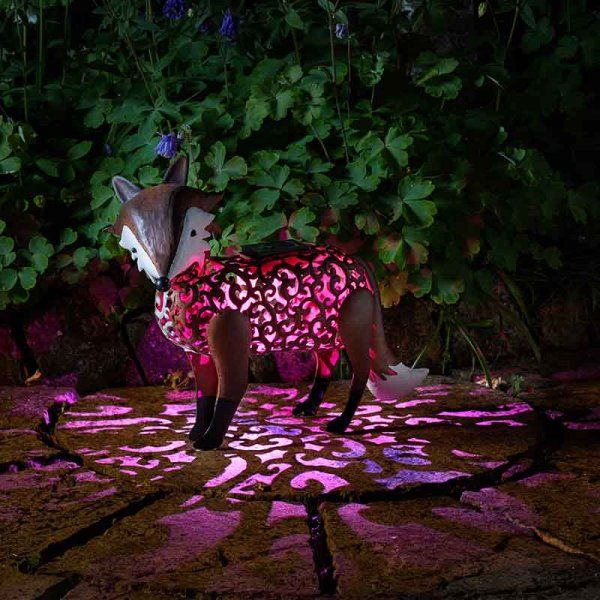 Solar Metal Fox Garden Patio Light Lighting Animal Ornament
