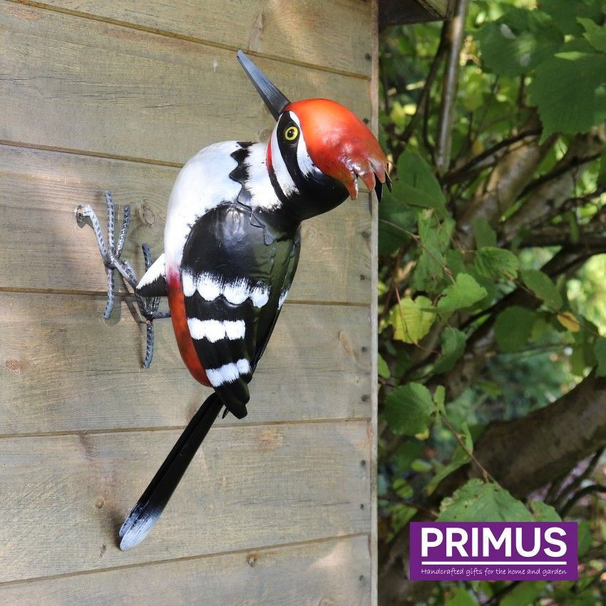 Primus Woodpecker Metal Garden Bird Ornament 