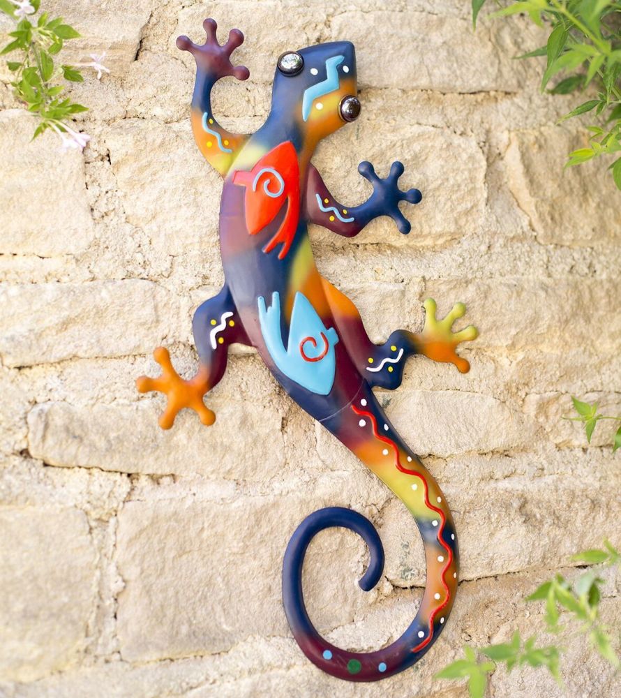 La Hacienda Aztec Lizard Metal Garden Animal Wall Art