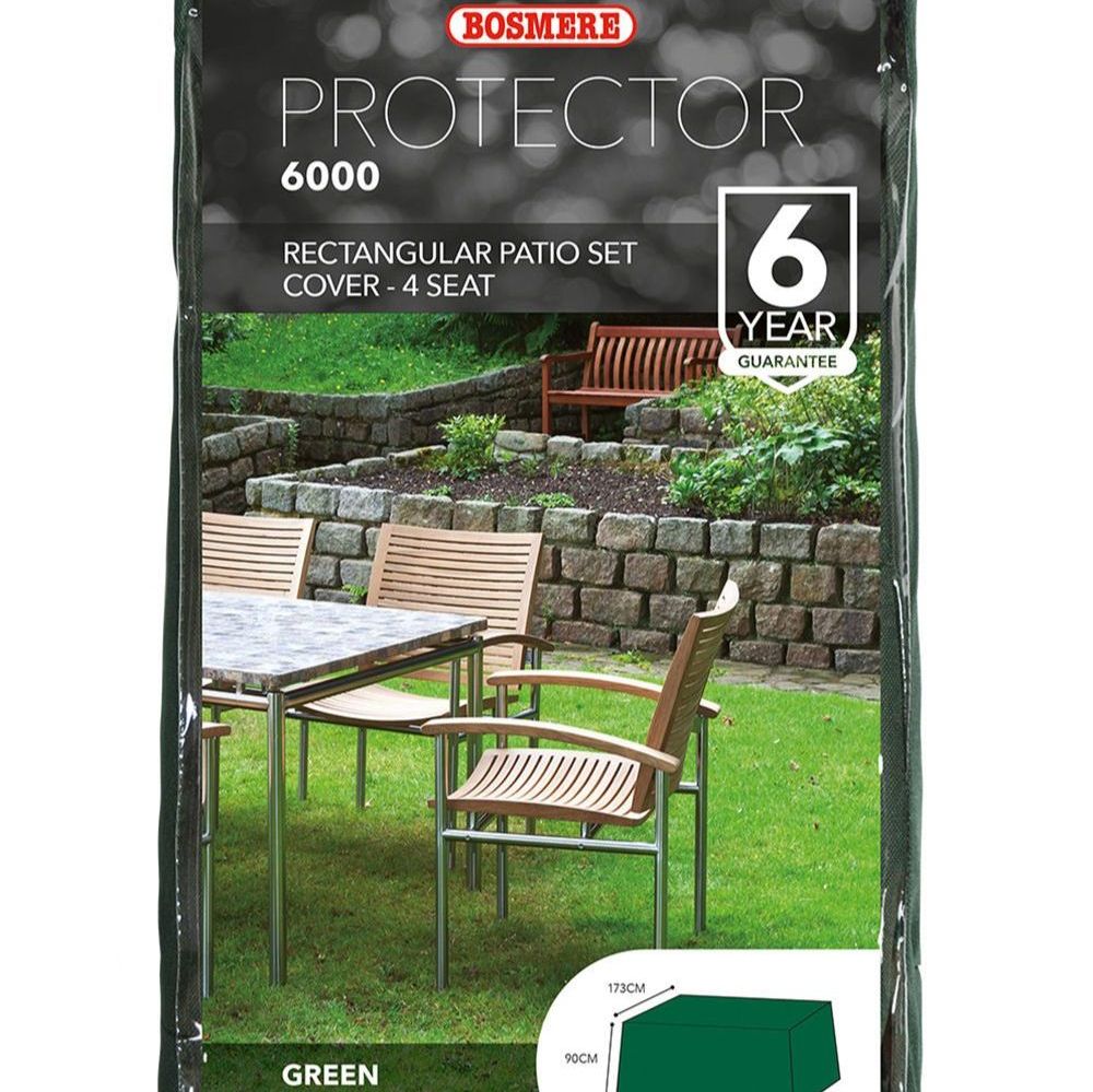 Bosmere 4 Seat Rectangular Patio Set Cover - Green Polyester C525 