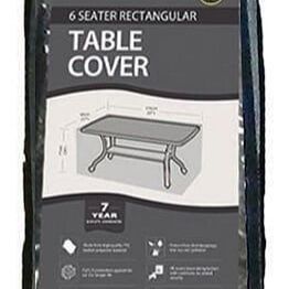 Garland 6 Seat Rectangular Black Polyester Table Cover W1376