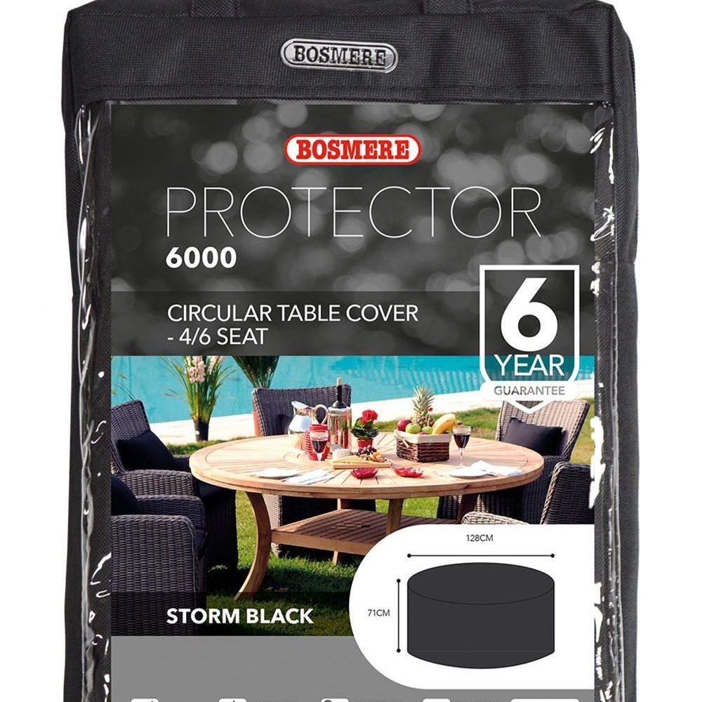 Protector 6000 Storm Black 4-6 Seat Circular Table Cover D545 Black 
