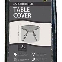 Garland 4 Seat Round Patio Table Cover - Polyester Black W1360