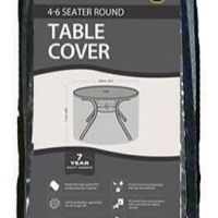Garland 4/6 Seat Round Patio Table Cover - Polyester Black W1364