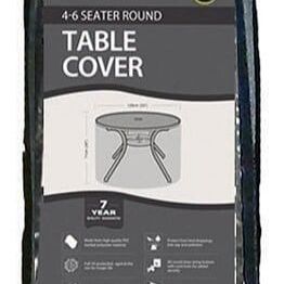 Garland 4/6 Seat Round Patio Table Cover - Polyester Black W1364