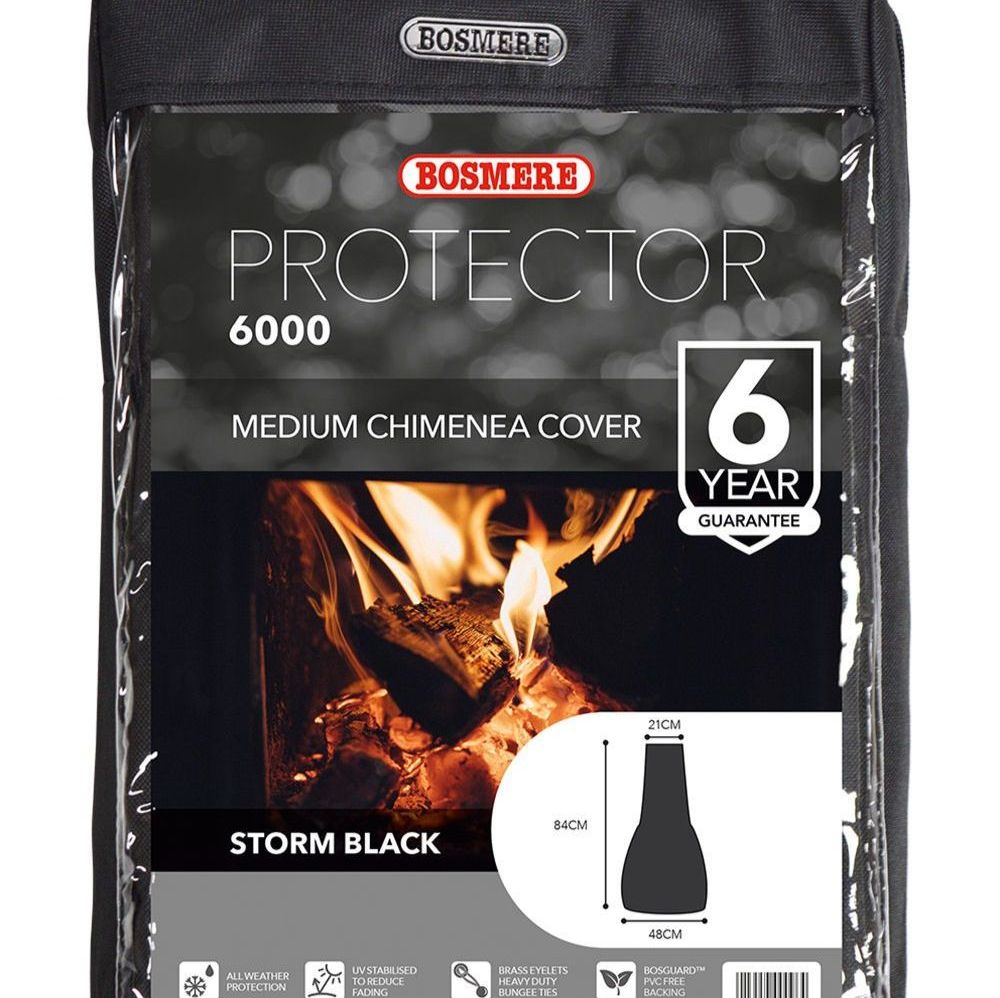 Bosmere Medium Chimenea Cover - Storm Black Polyester 84cm D750