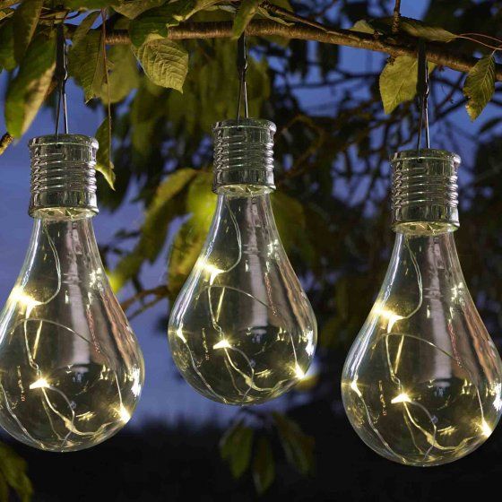 Smart Solar Eureka! Lightbulbs Hanging Solar Garden Lights 6pk