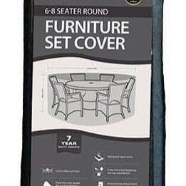 Garland 6 - 8 Seat Round Patio Table Set Cover Polyester - Black W1400