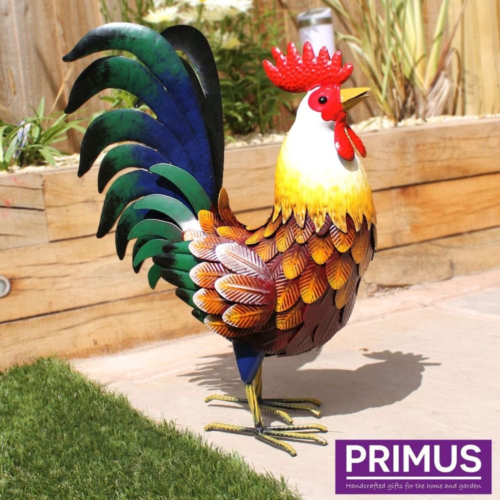 Primus Farmyard Metal Rooster Bird Garden Animal Ornament PQ1201