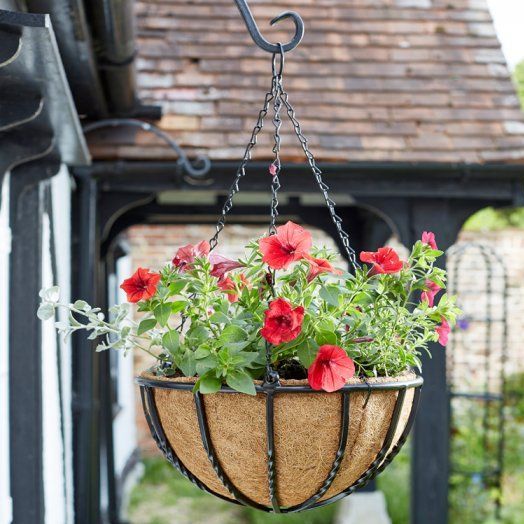 Smart Garden Forge Metal Hanging Basket with Liner - Heavy Duty 14''
