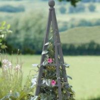 Smart Garden Wooden Obelisk Plant Support - Slate Grey 1.9m