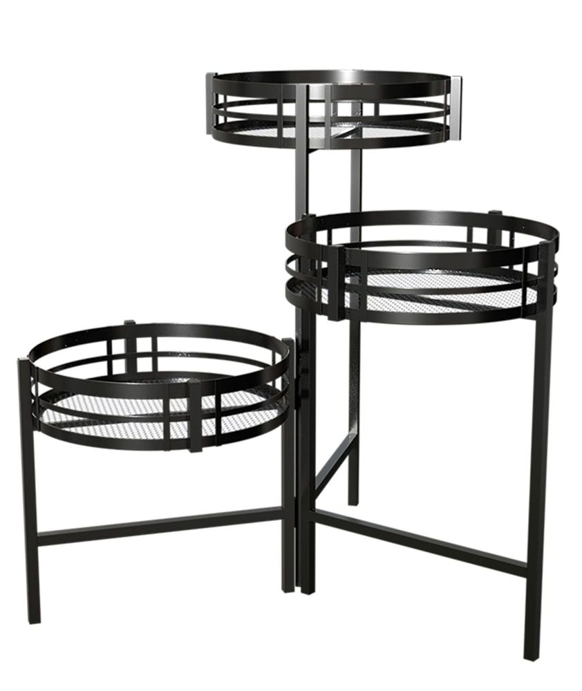Panacea Mission Collection 3 Tier Folding Plant Stand - Black 81635 