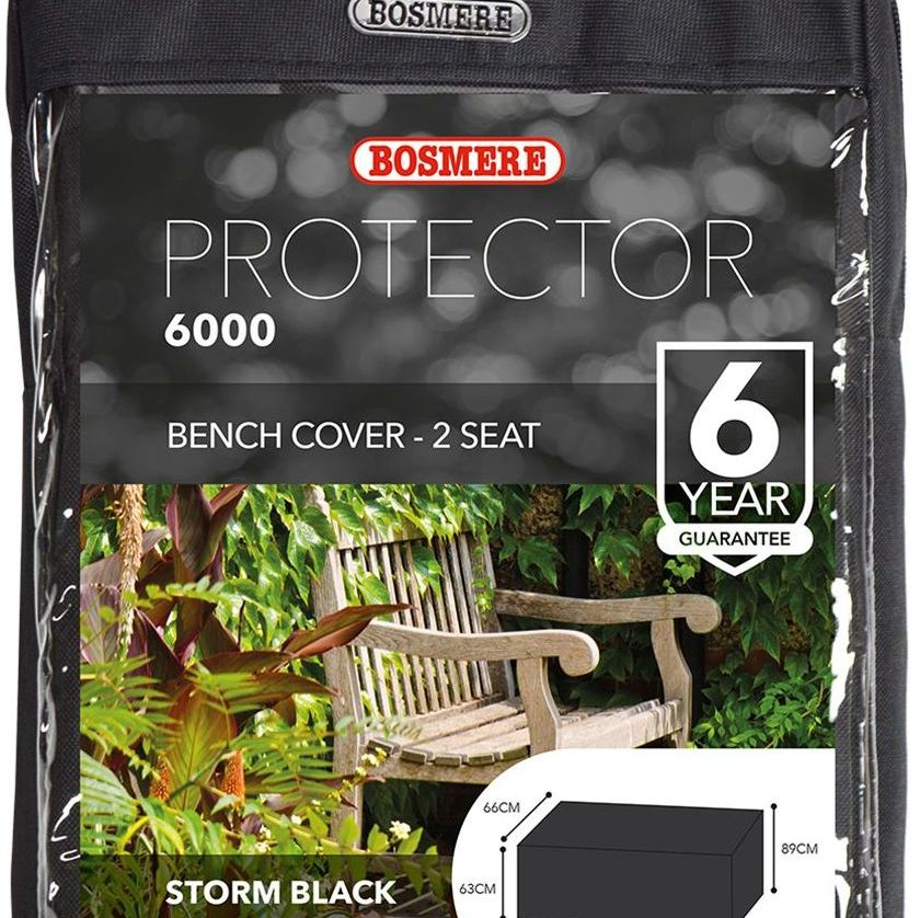 Bosmere 2 Seat Seater Garden Bench Polyester Cover - Black D605