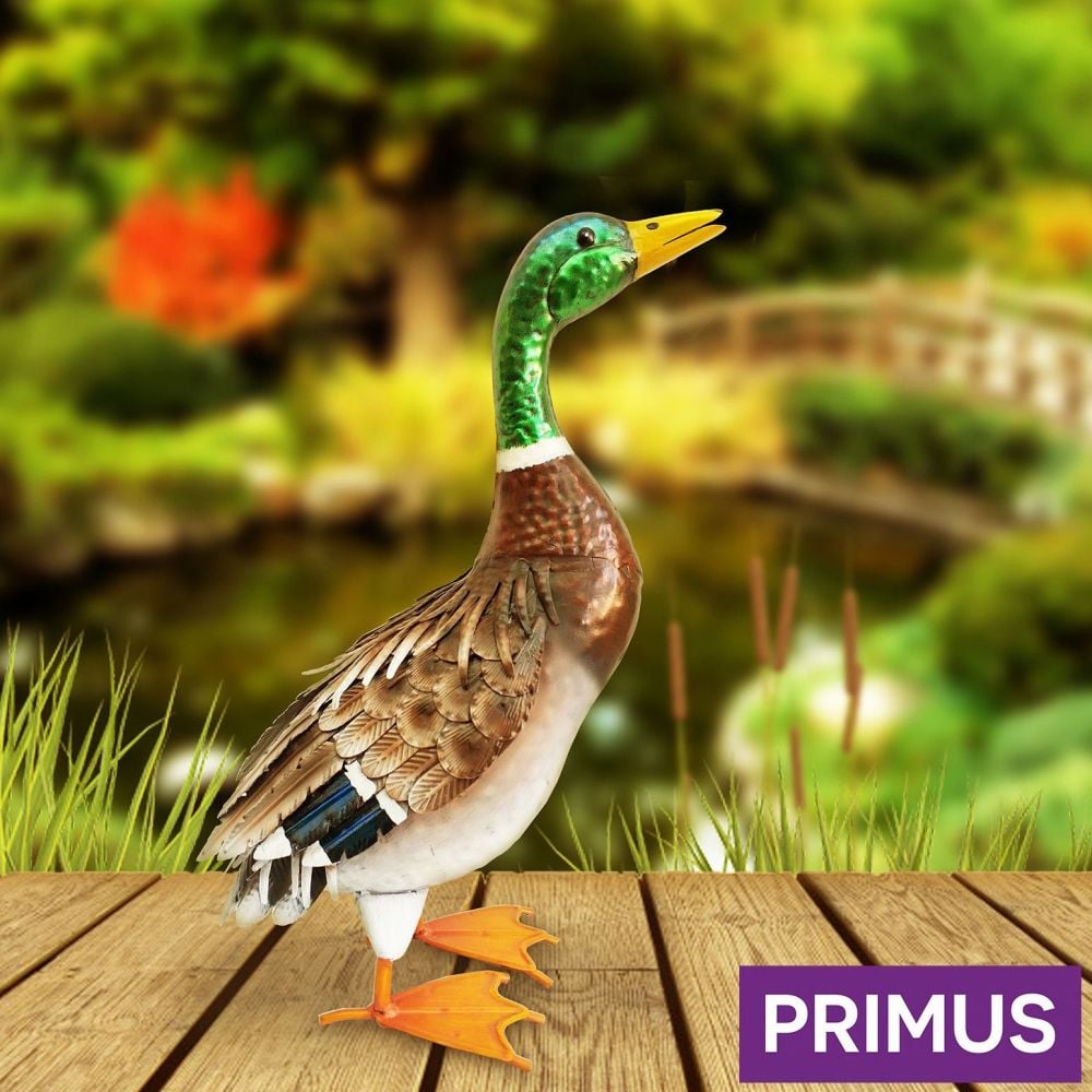 Primus Deluxe Metal Duck Mallard Bird Garden Animal Ornament
