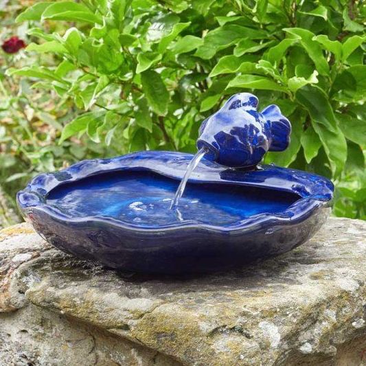 Smart Solar Ceramic Fish Fountain Water Feature