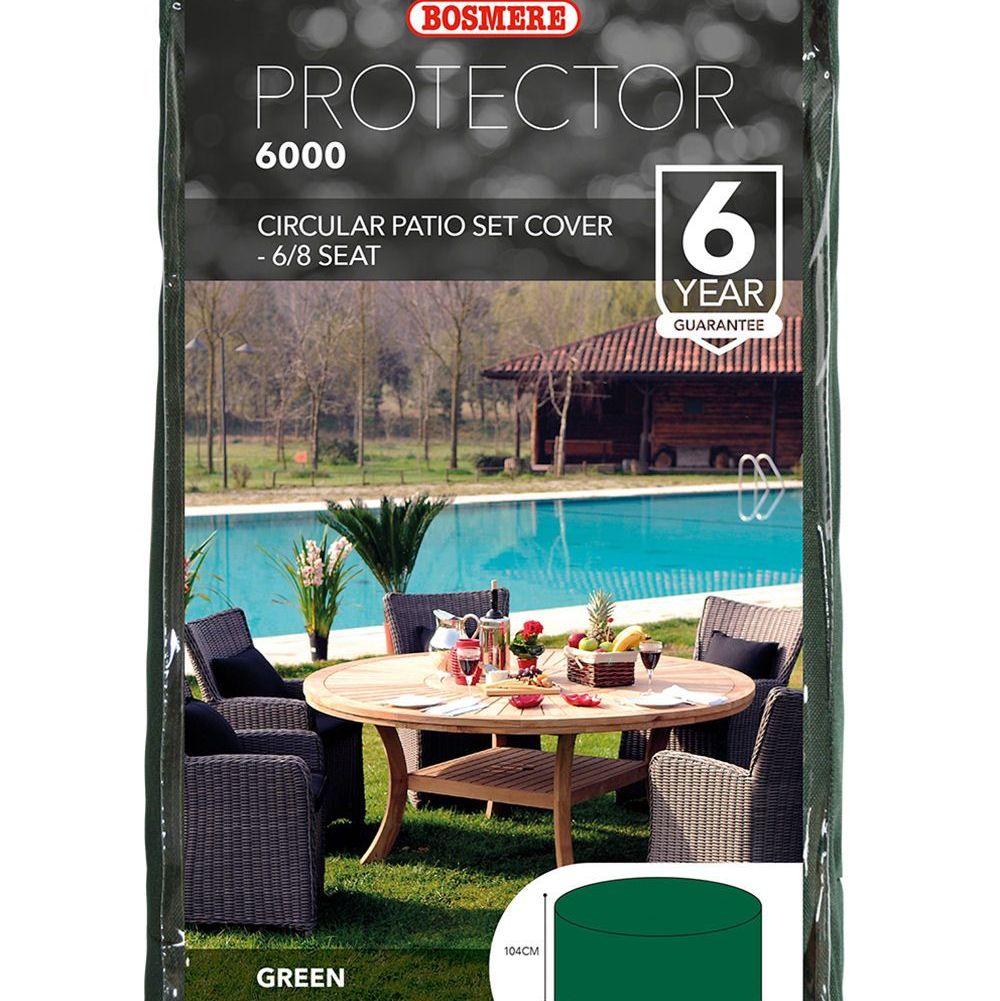 Bosmere 6 - 8 Seat Circular Round Patio Set Cover - Green Polyester C523