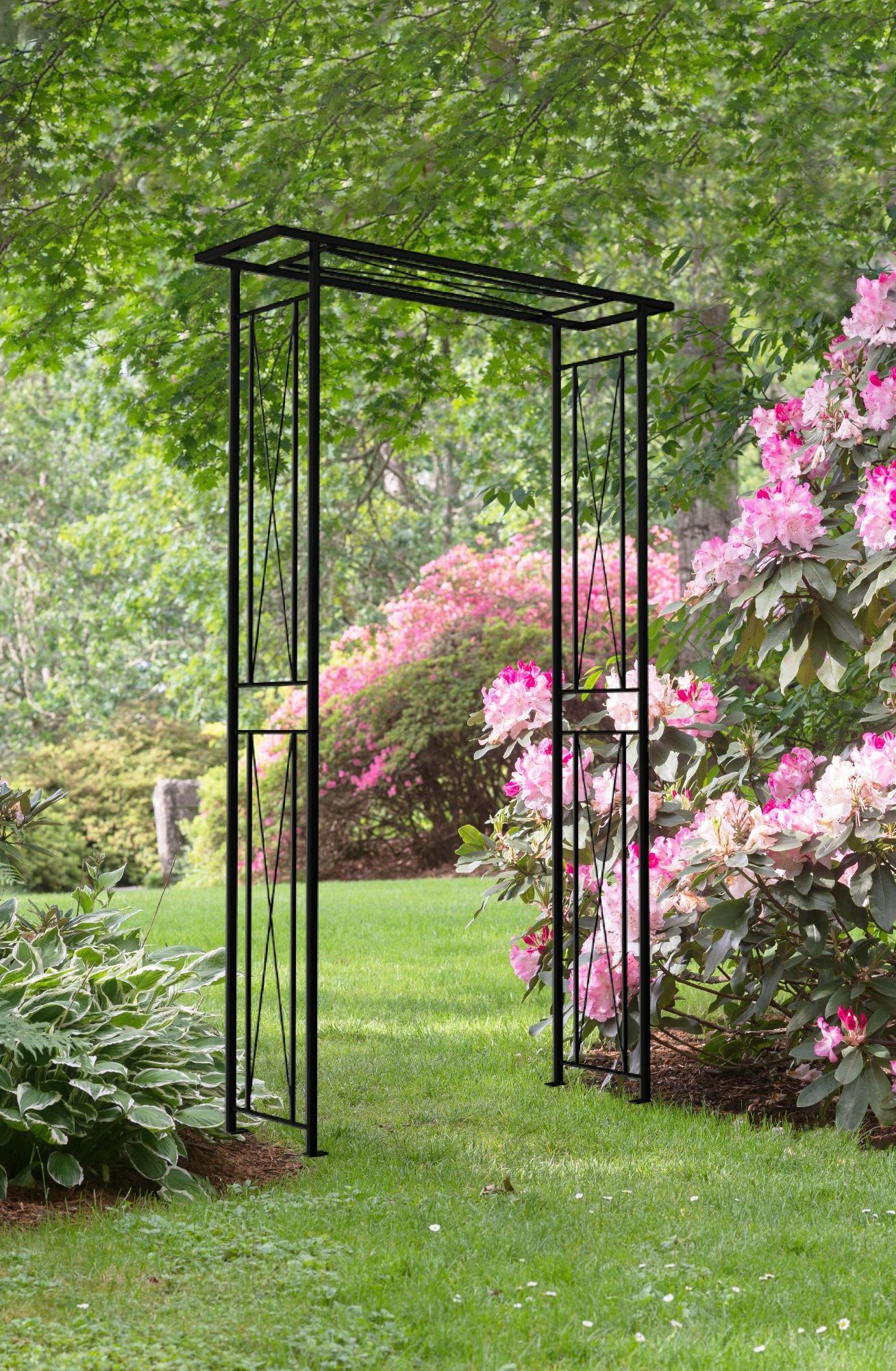 Metal Garden Arch | Panacea Flat Top Garden Arch | Oasis Gardening Ltd