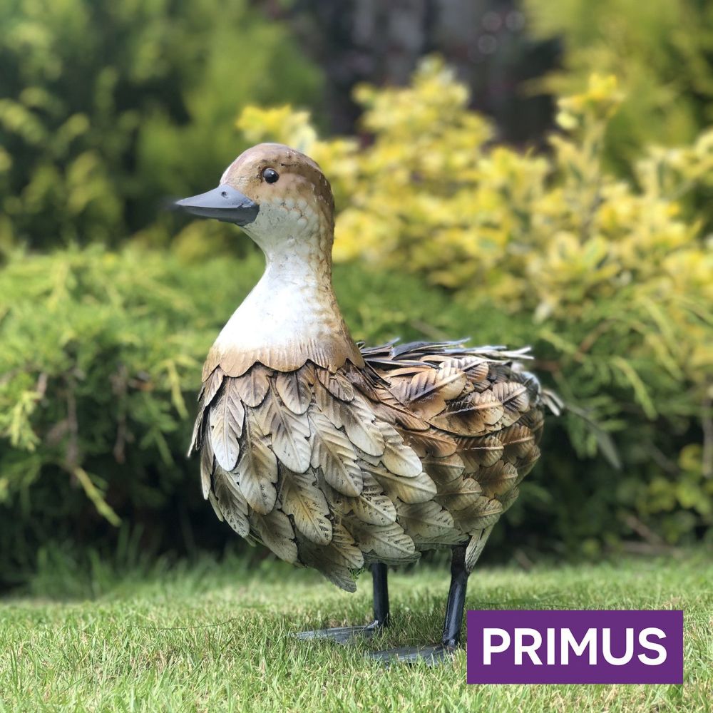 Primus Metal Brown Duck Garden Bird Ornament PQ1825